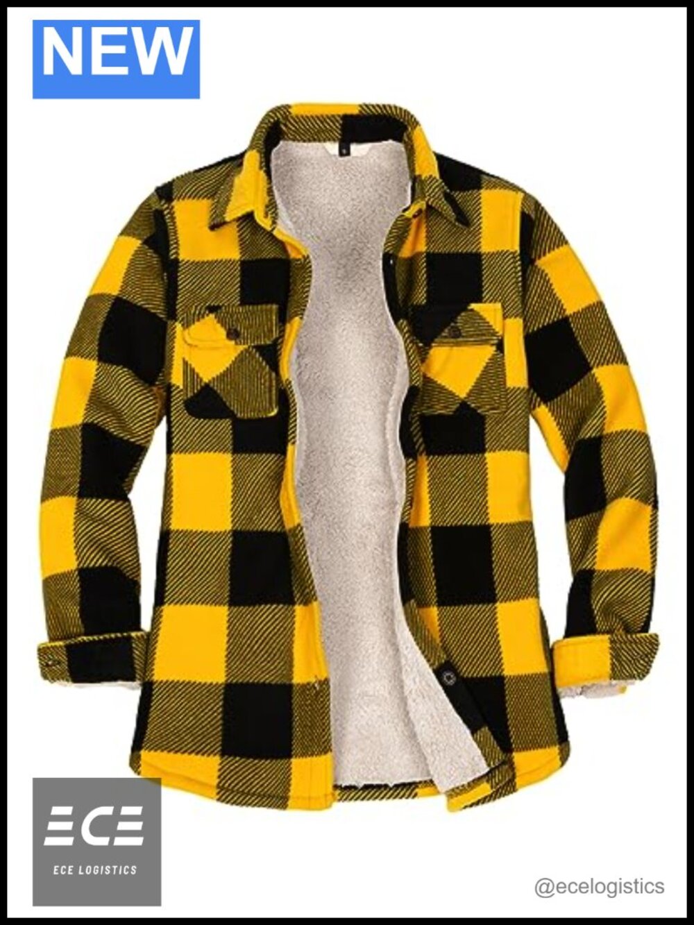 Sherpa Fleece Lined Plaid Button Up Shacket with Pockets